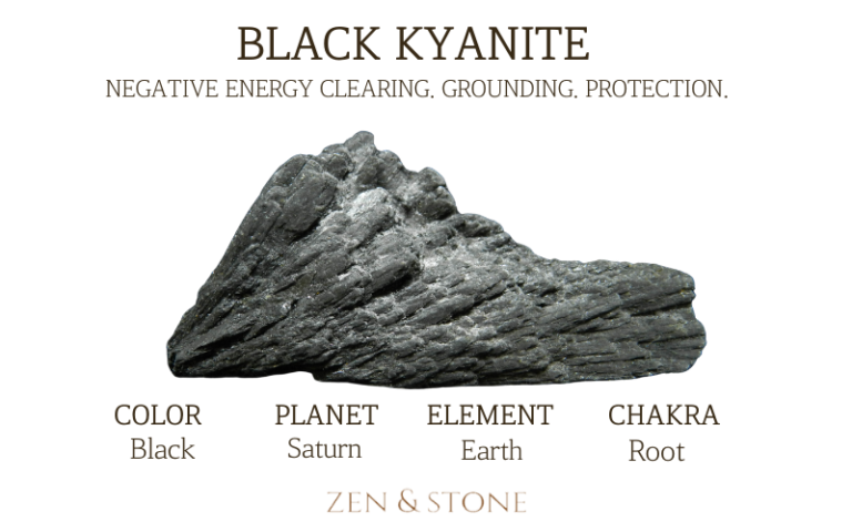 Black Kyanite  – Meaning, Uses, & Healing Properties