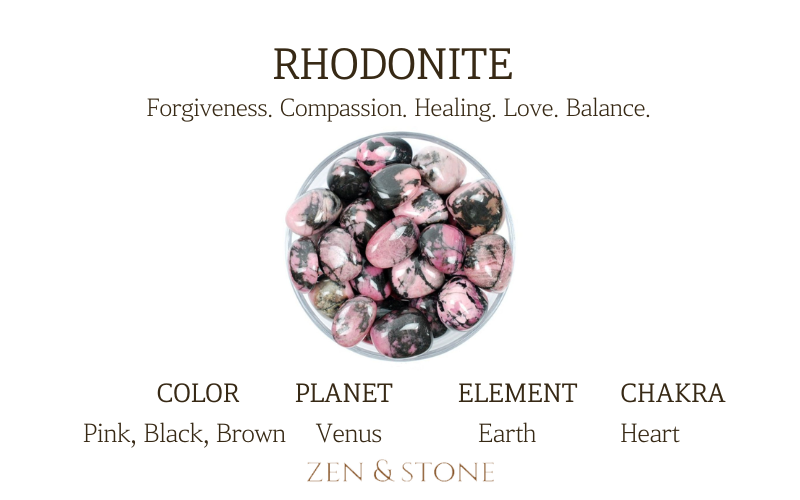 Rhodonite – Meaning, Uses, & Healing Properties – Zen & Stone
