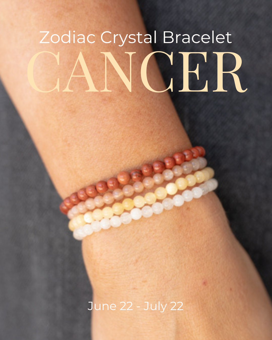Cancer Gemstone Bracelet Stack