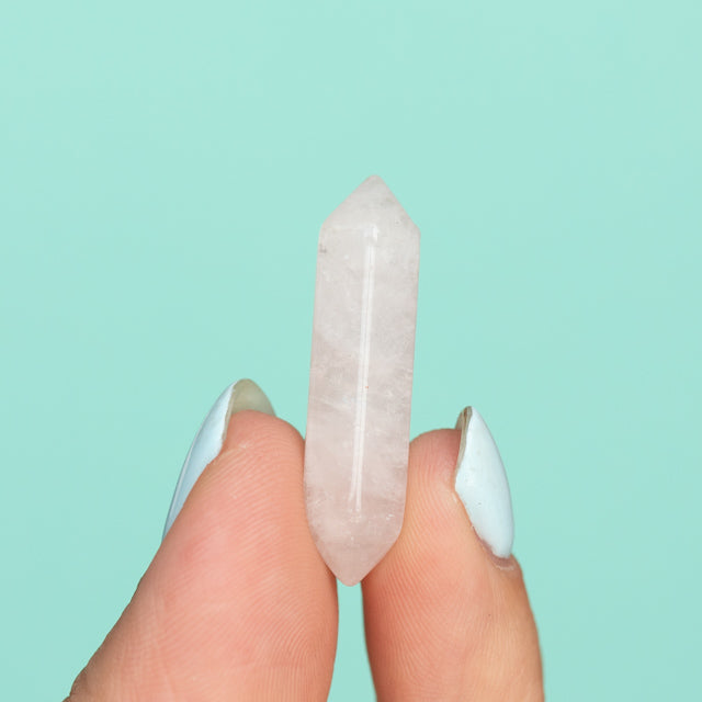 Rose Quartz Double Pointed Hexagonal Column