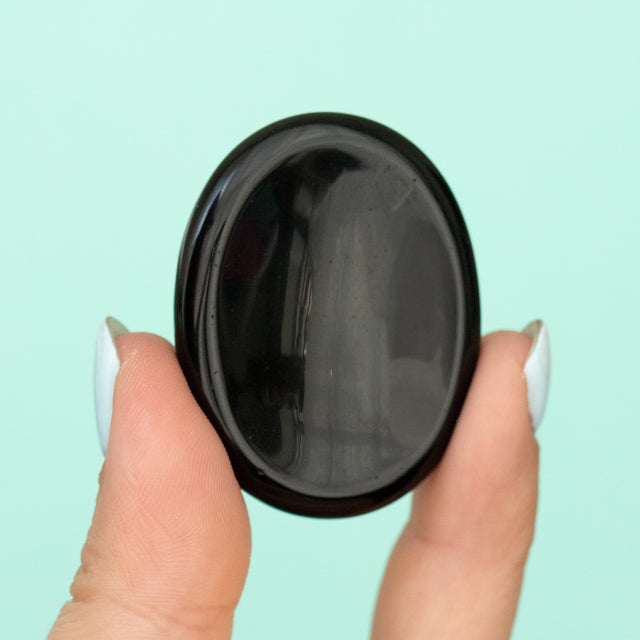 Natural Black Obsidian Worry Stone