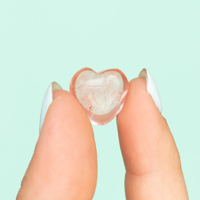Mini Cherry Quartz Puffy Hearts