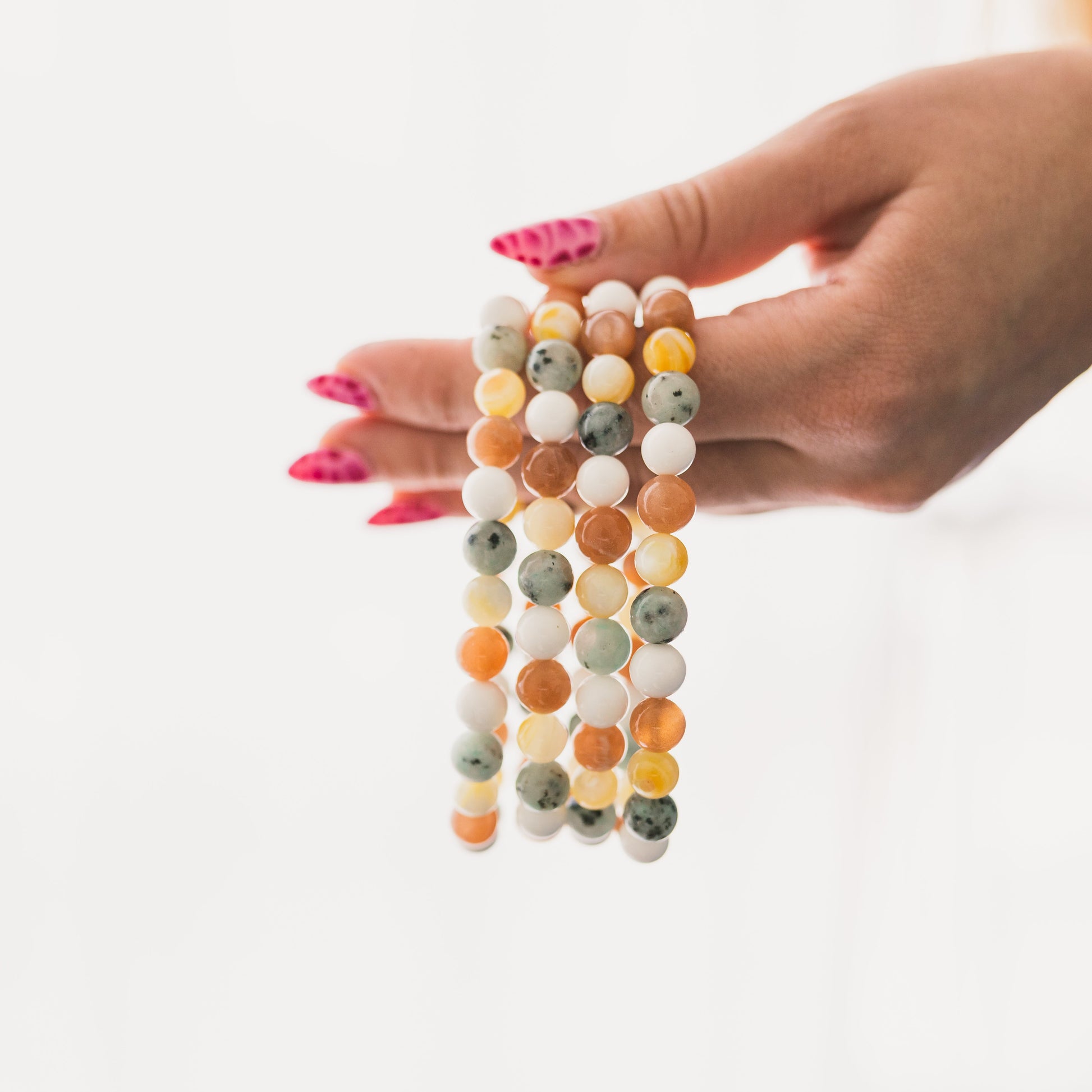 8MM Chunky Gemstone Bracelets - Set Intentions Collection