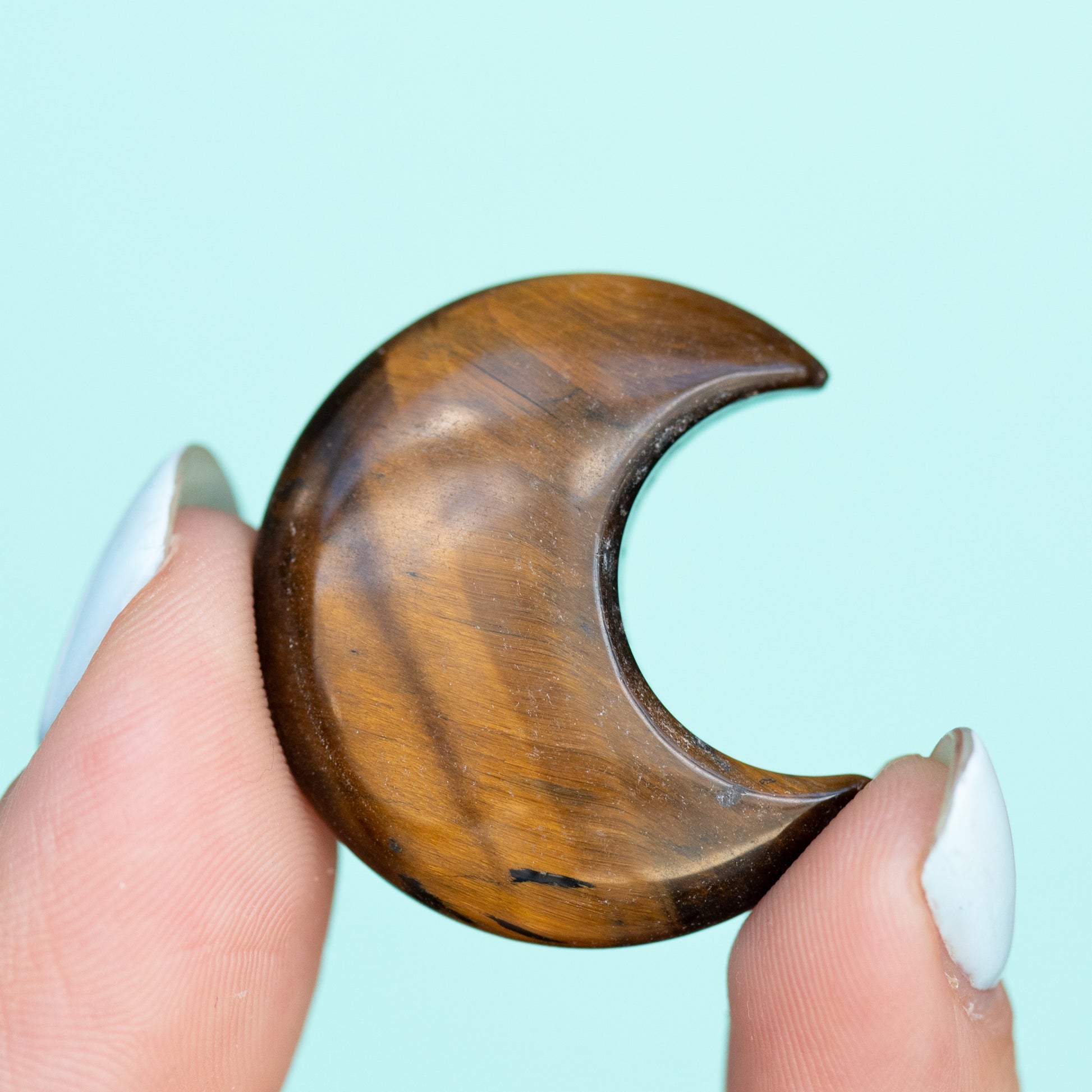 Tigers Eye Crescent Moon