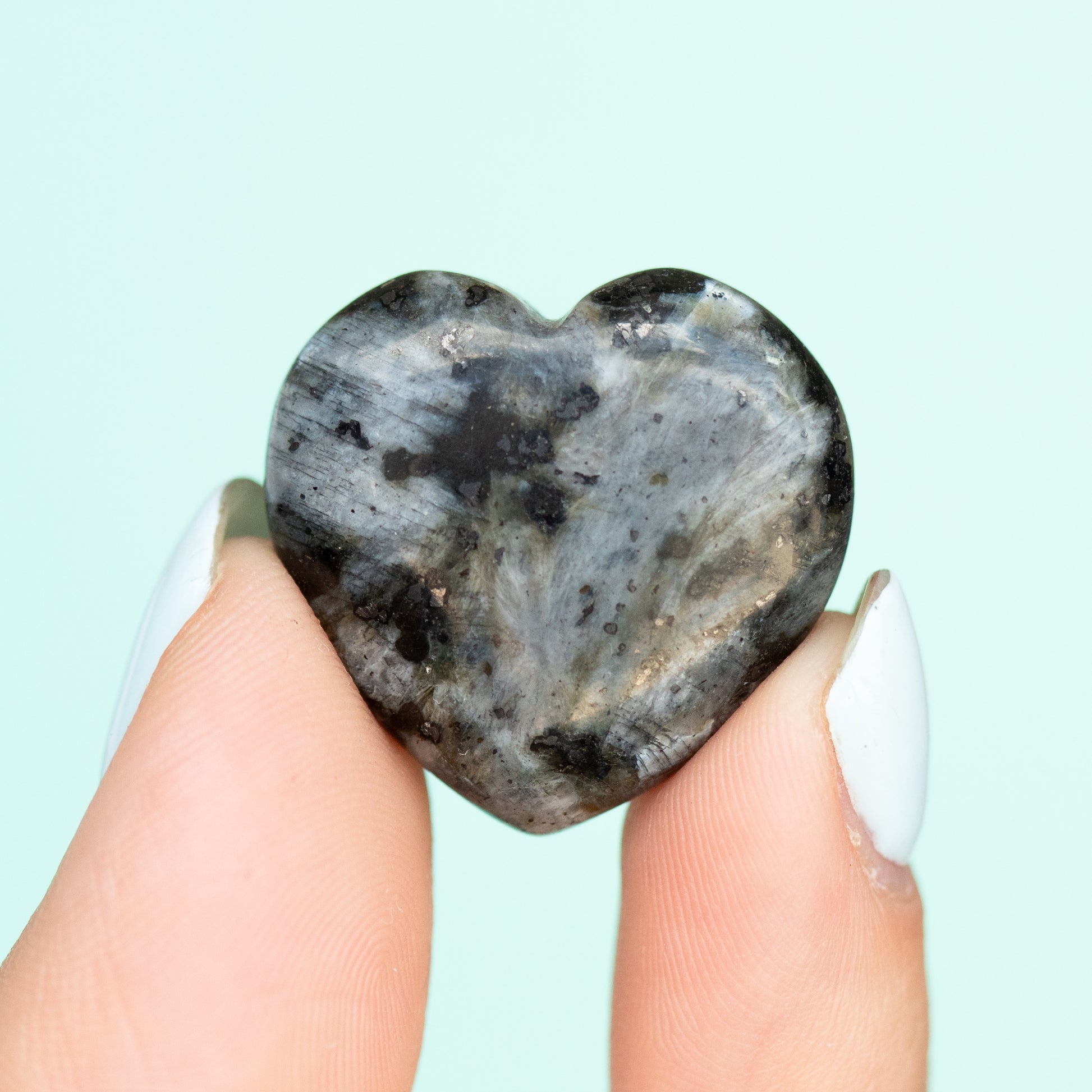 Black Spectrolite Heart