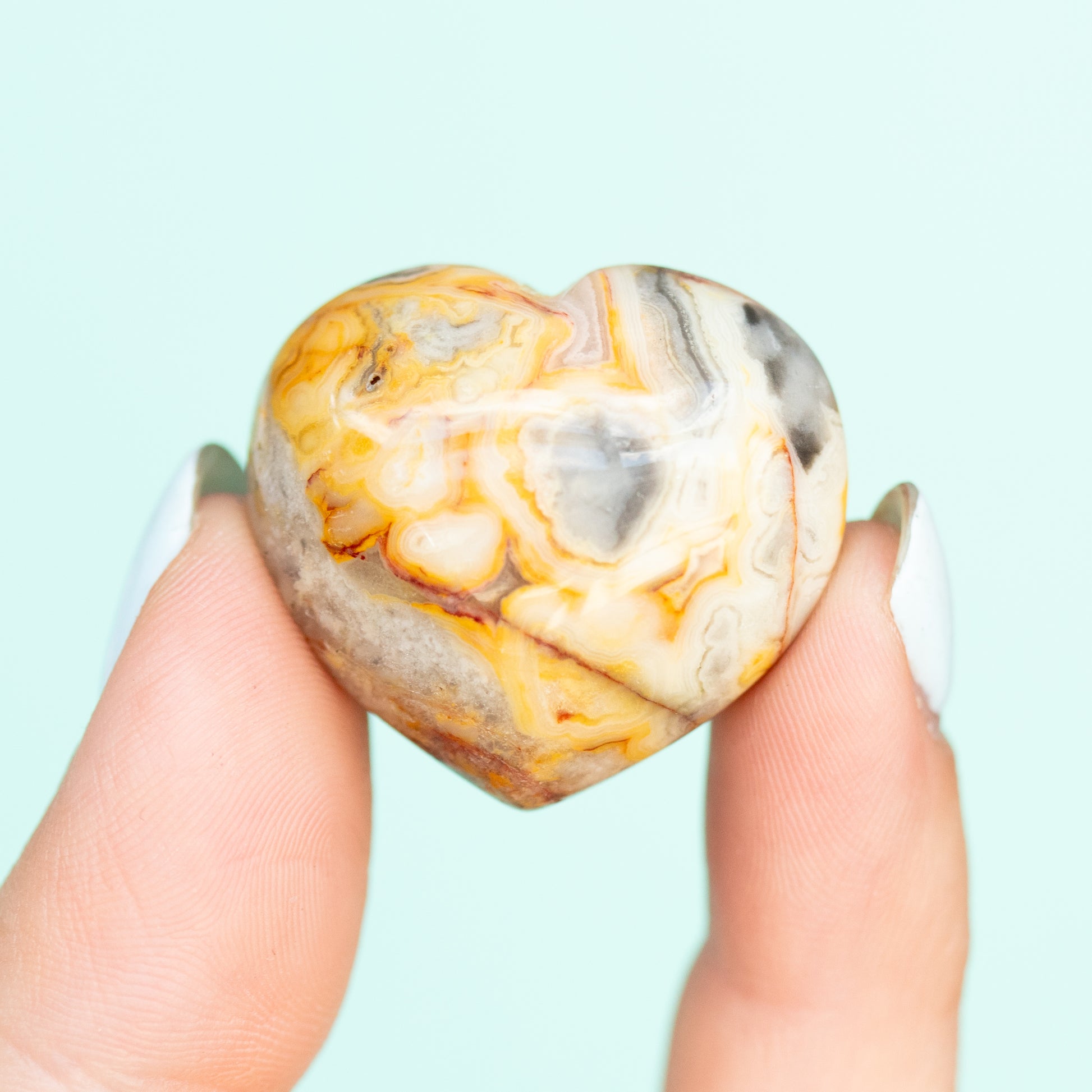 Crazy Lace Agate Heart