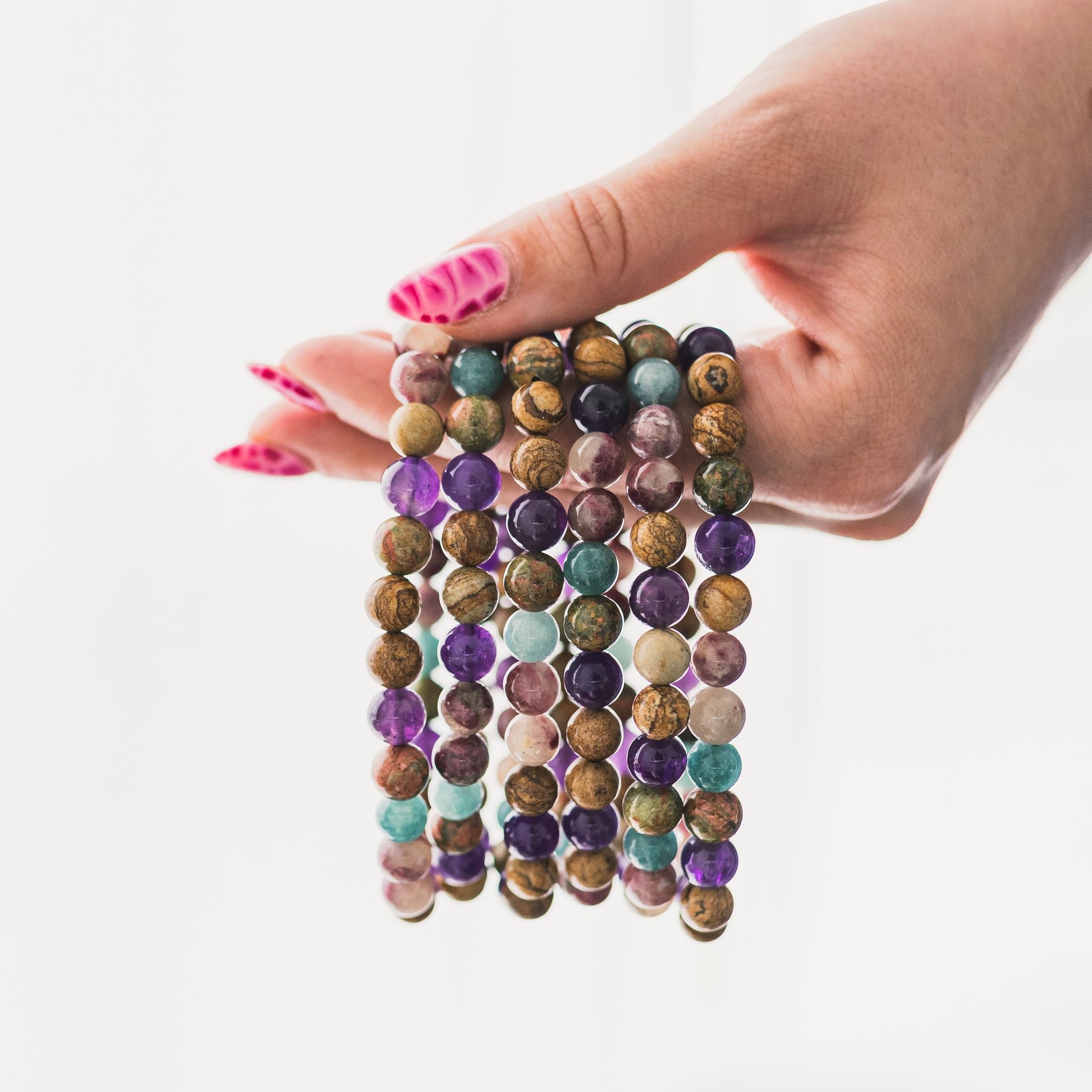8MM Chunky Gemstone Bracelets - Set Intentions Collection