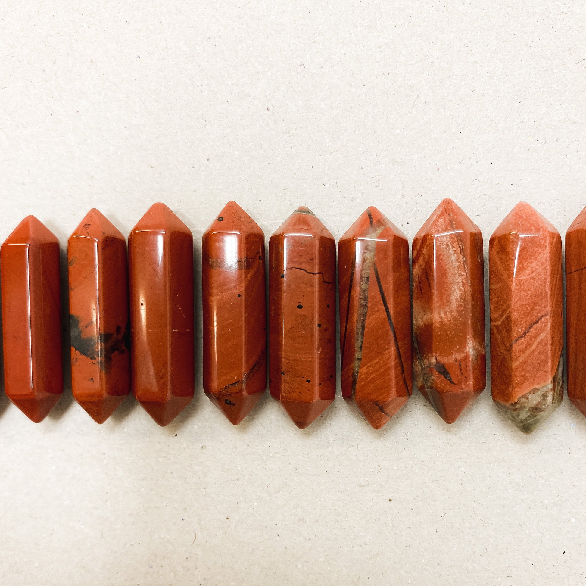 Red Jasper Double Pointed Hexagonal Column