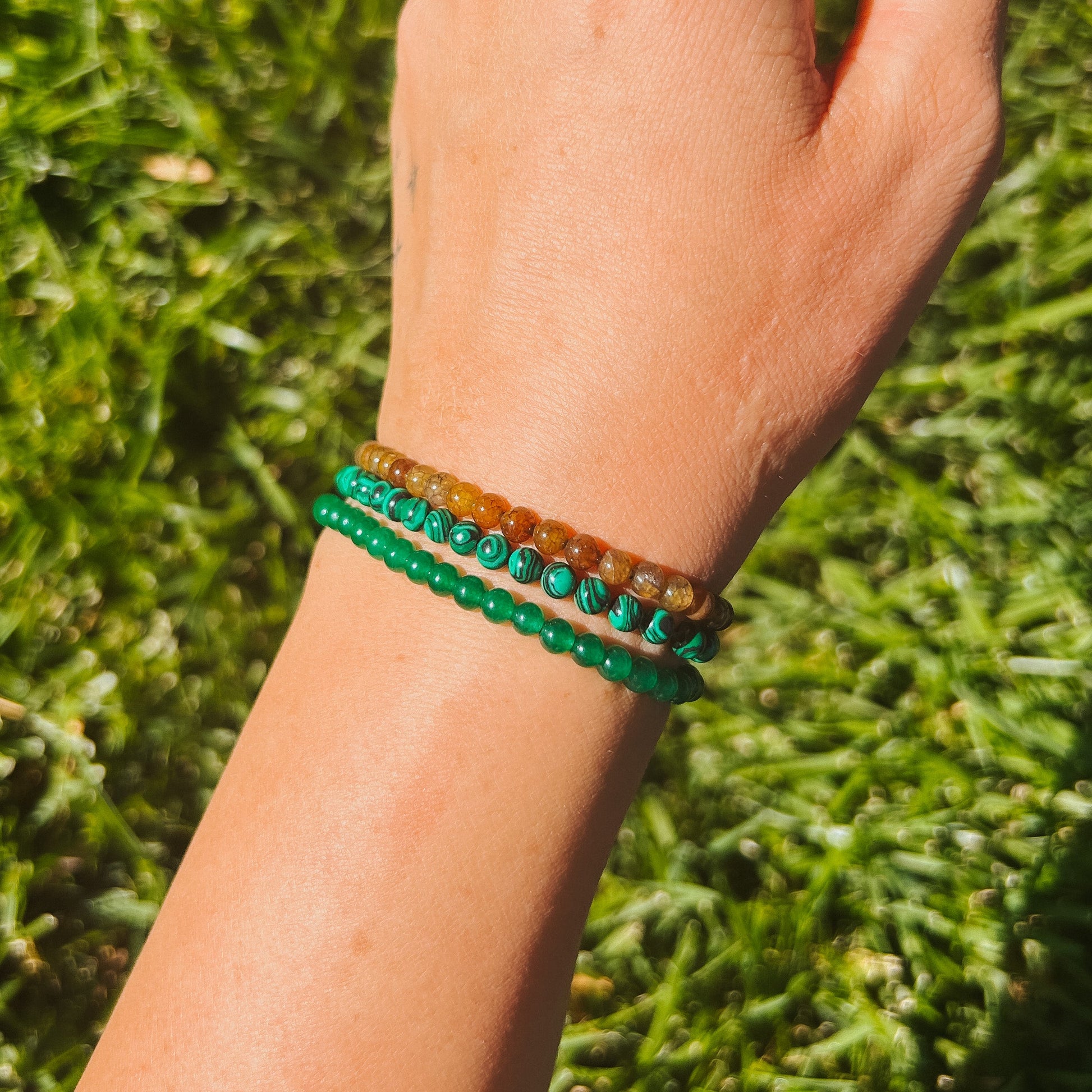 Green Chalcedony Gemstone Bracelet