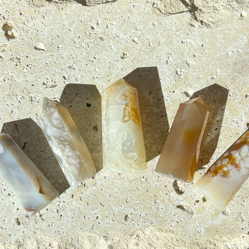 Natural Cherry Agate Crystal Tower