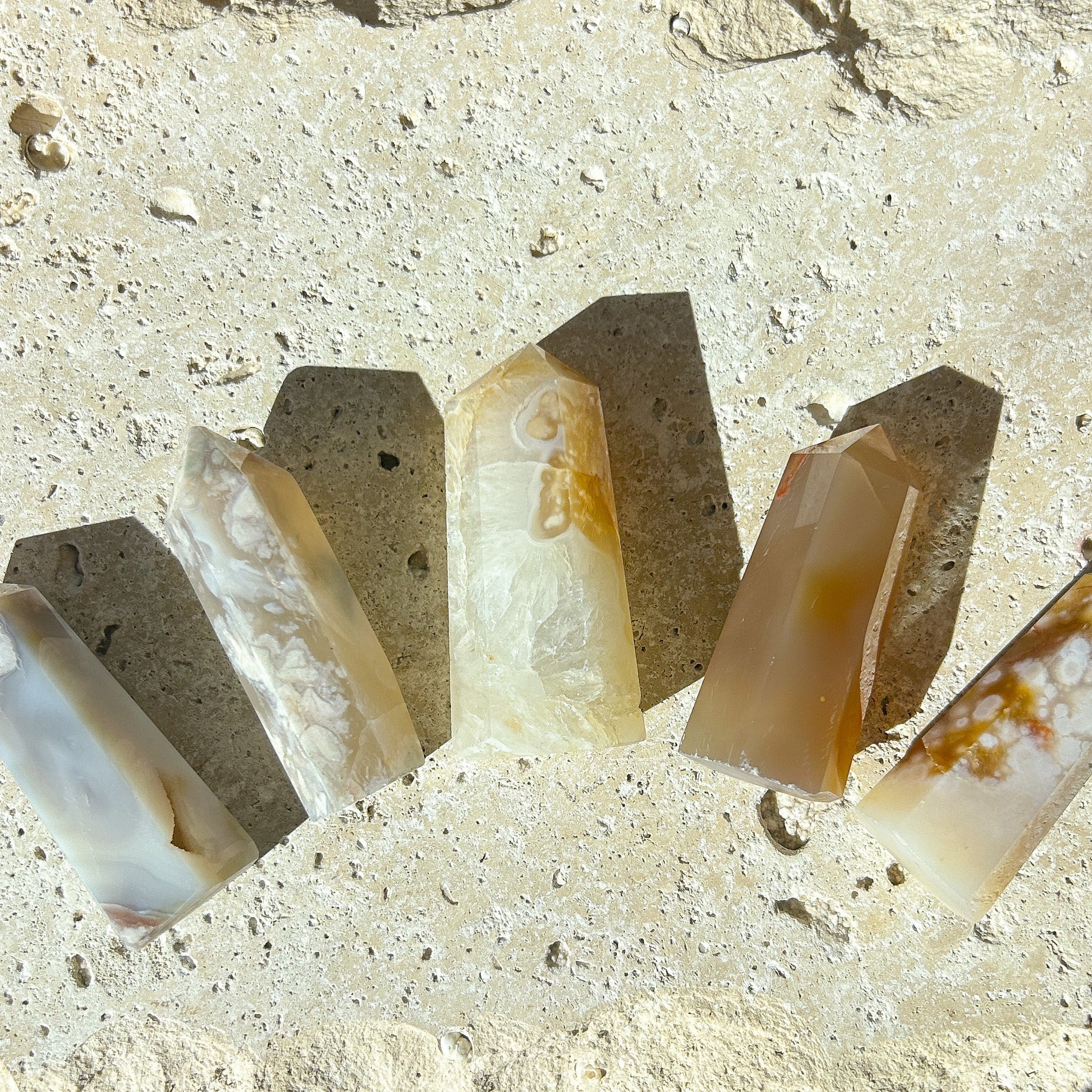 Natural Cherry Agate Crystal Tower