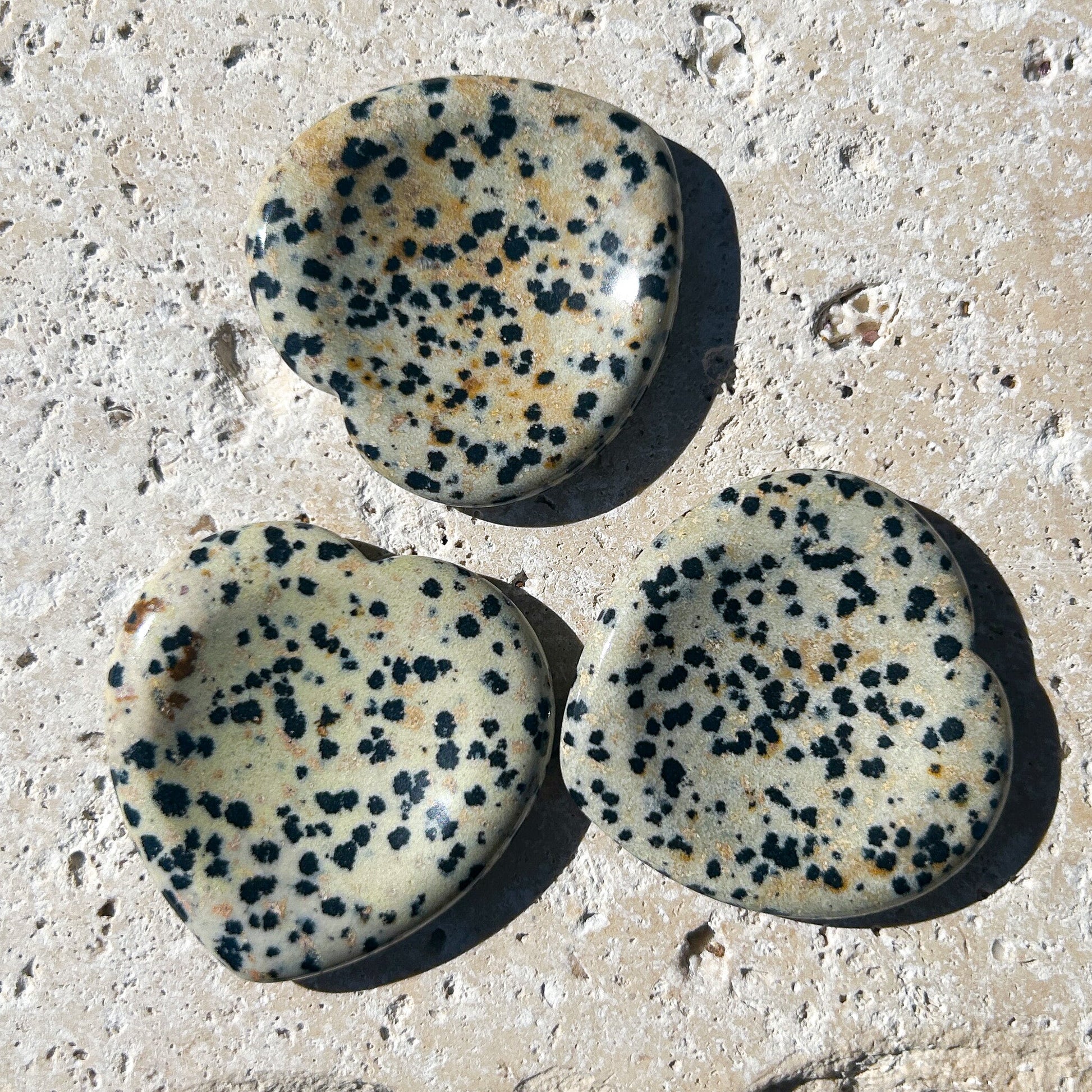 Dalmatian Jasper Heart Shaped Worry Stone