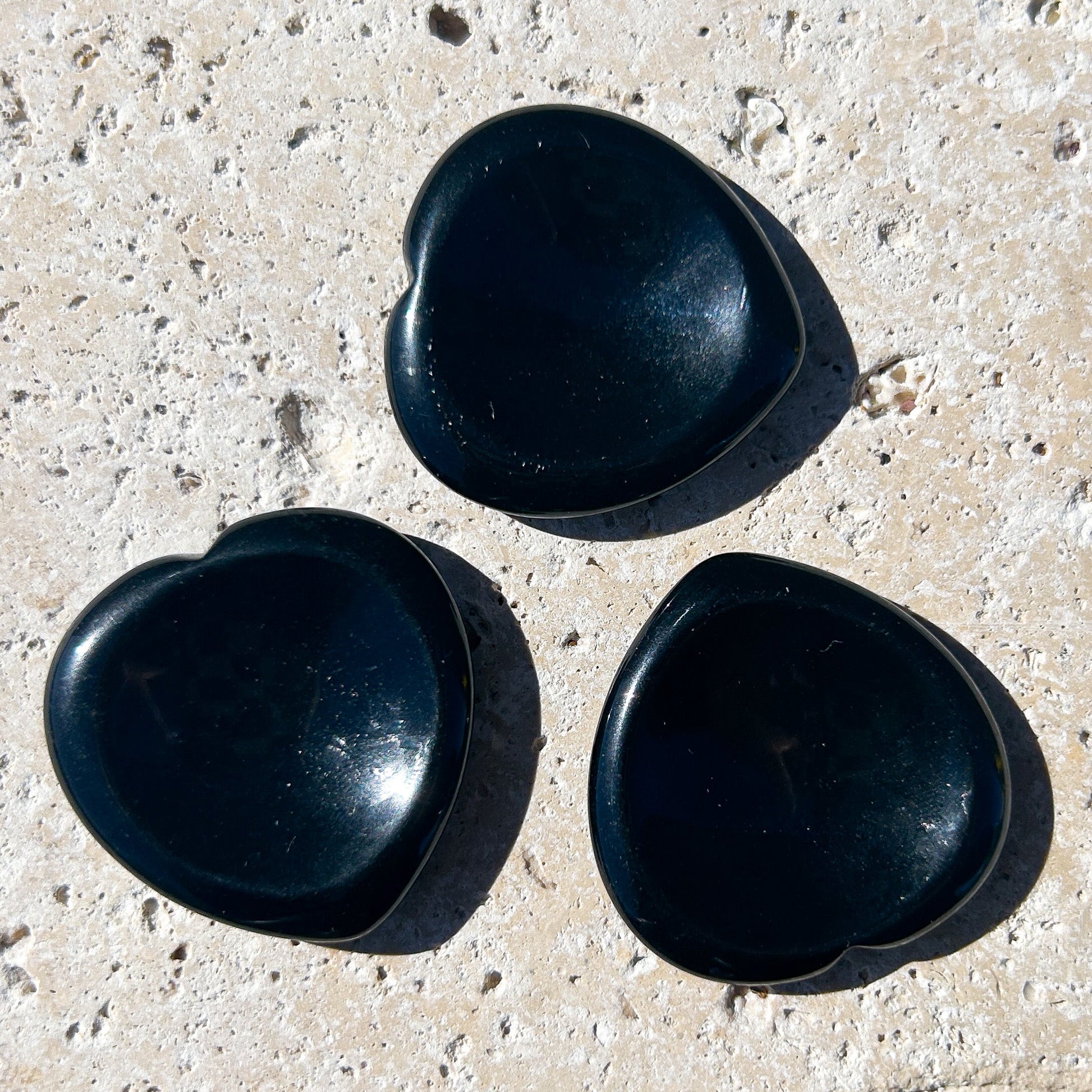 Black Obsidian Heart Shaped Worry Stone