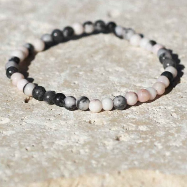 Pink Zebra Jasper Gemstone Bracelet