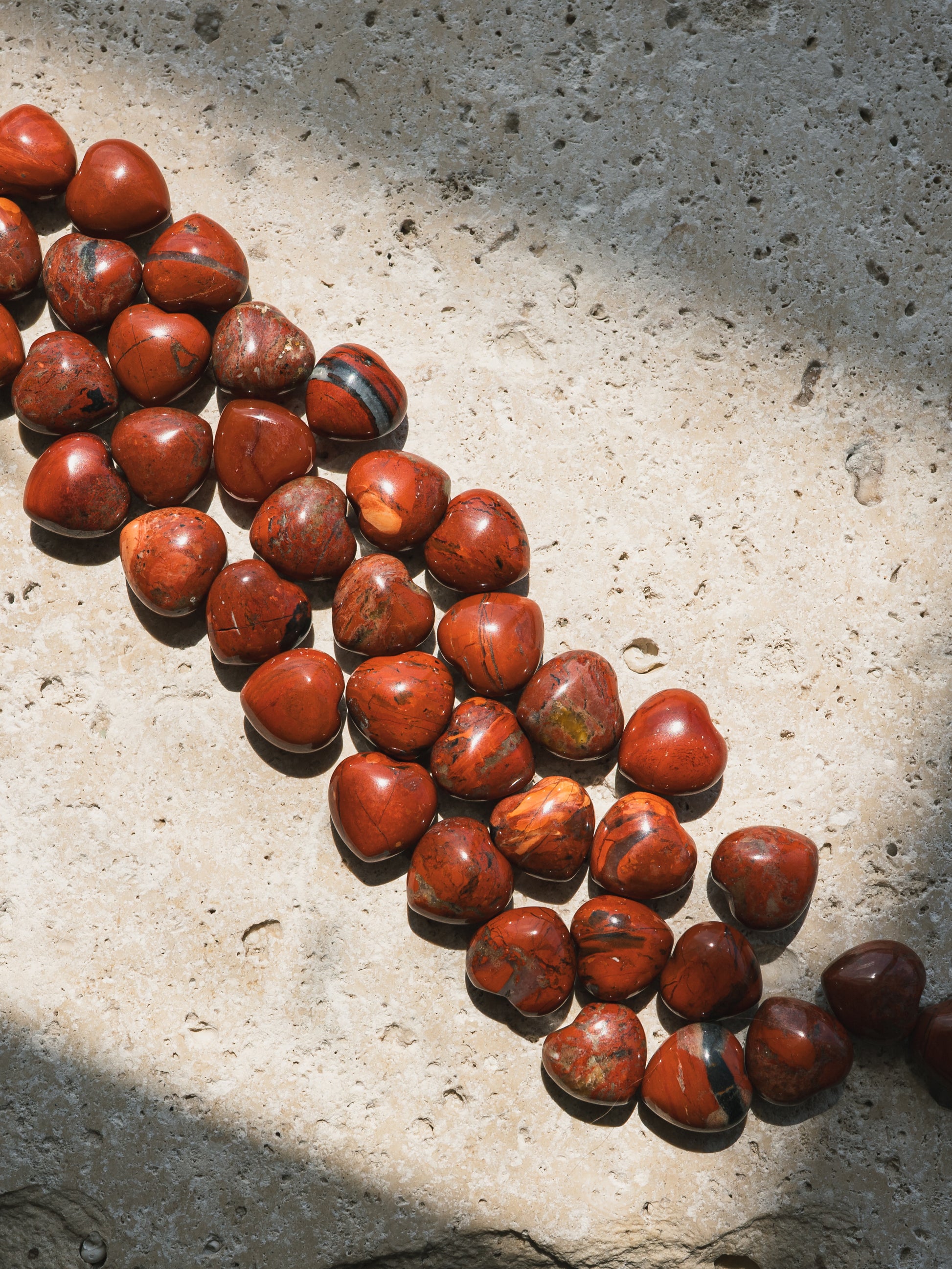 Red Jasper Quartz Puffy Hearts