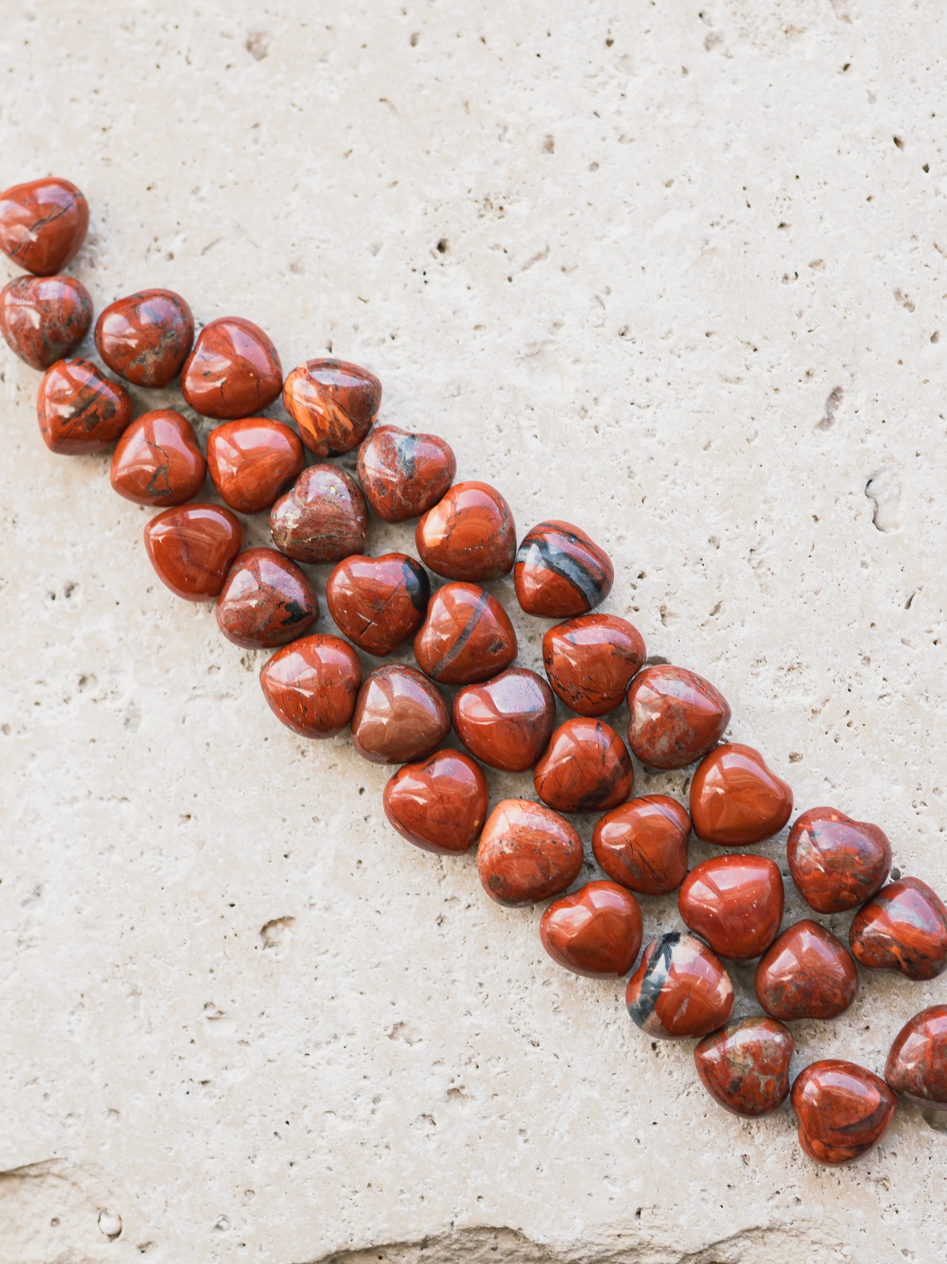 Red Jasper Quartz Puffy Hearts