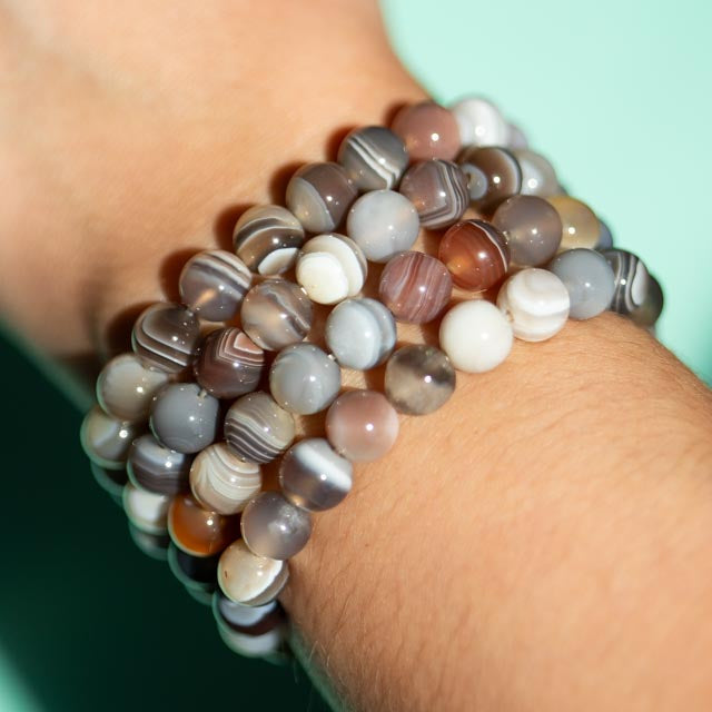 Persian Gulf Agate 8mm beads Gemstone Bracelet