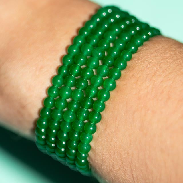 
Green chalcedony beaded bracelet
