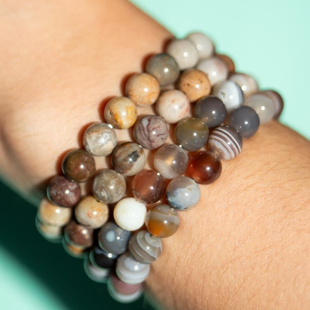 Red Crazy Lace Agate 8mm Gemstone Bracelet