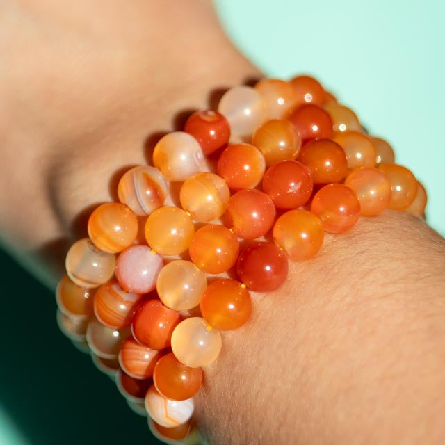 Natural Carnelian 8mm Gemstone Bracelet