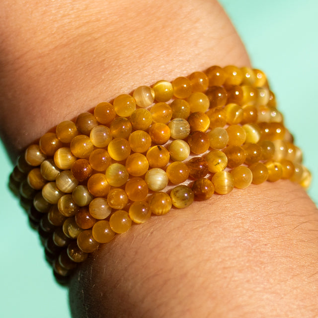 Gold Tigers Eye Gemstone Bracelet