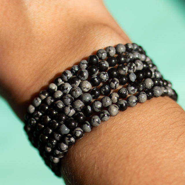Snowflake Obsidian Gemstone Bracelet