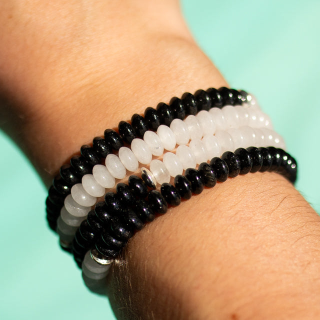 Black Jade and White Jade Gemstone Bracelet