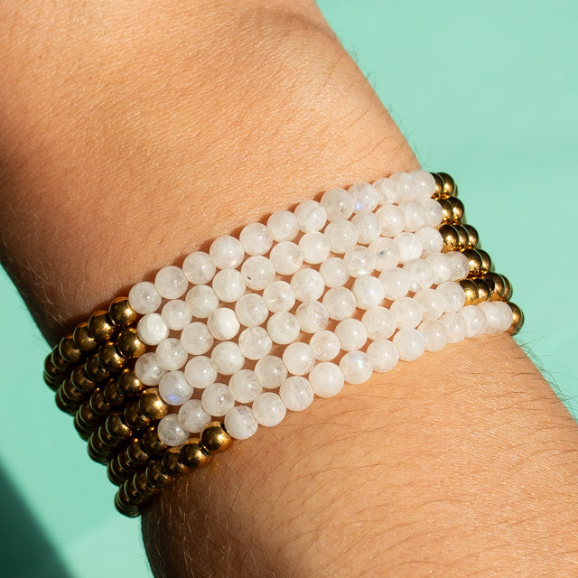 Moonstone Gemstone Bracelet - June Birthstone