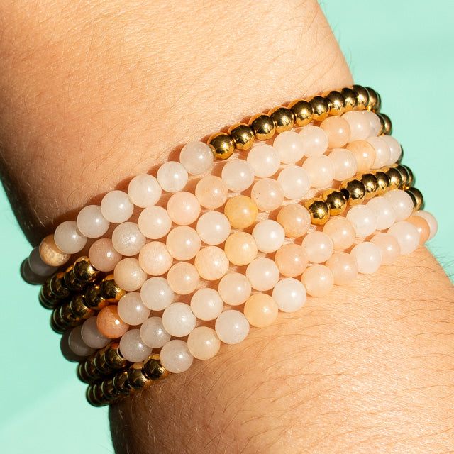 Pink Aventurine Gemstone Bracelet - October Birthstone