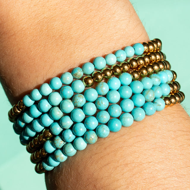 Turquoise Gemstone Bracelet - December Birthstone