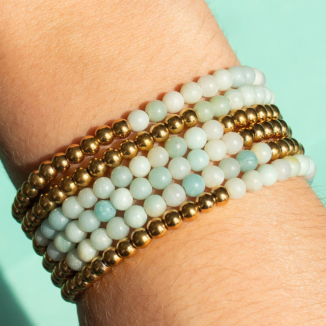 Sky Blue Chalcedony Gemstone Bracelet - May Birthstone