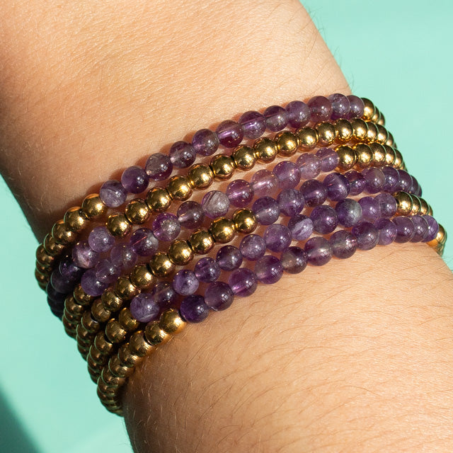 Amethyst Gemstone Bracelet - February Birthstone