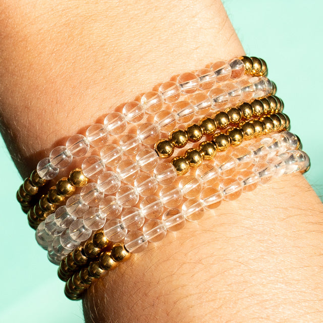 Clear Quartz Gemstone Bracelet - April Birthstone