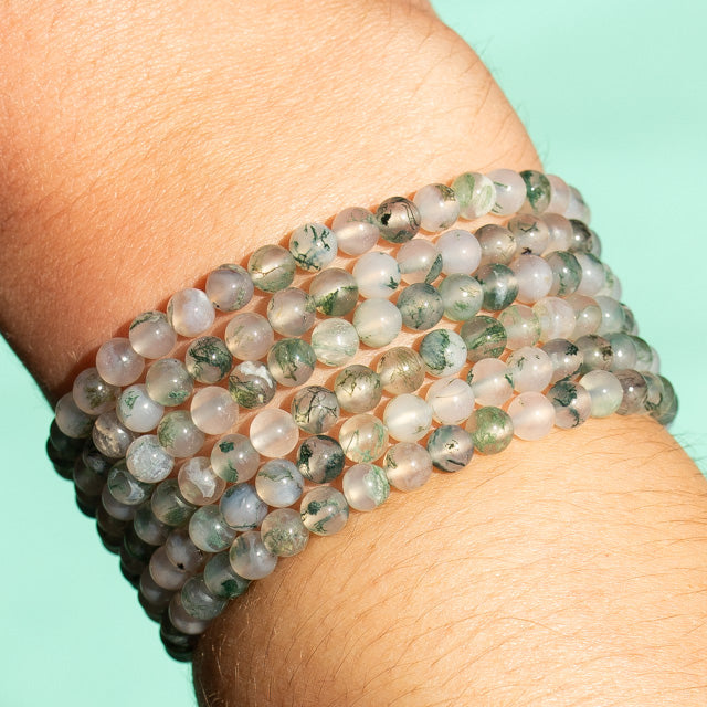 Moss Agate Gemstone Bracelet