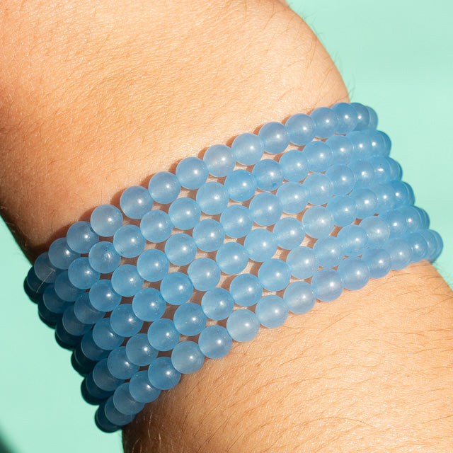 Light Blue Jade Gemstone Bracelet