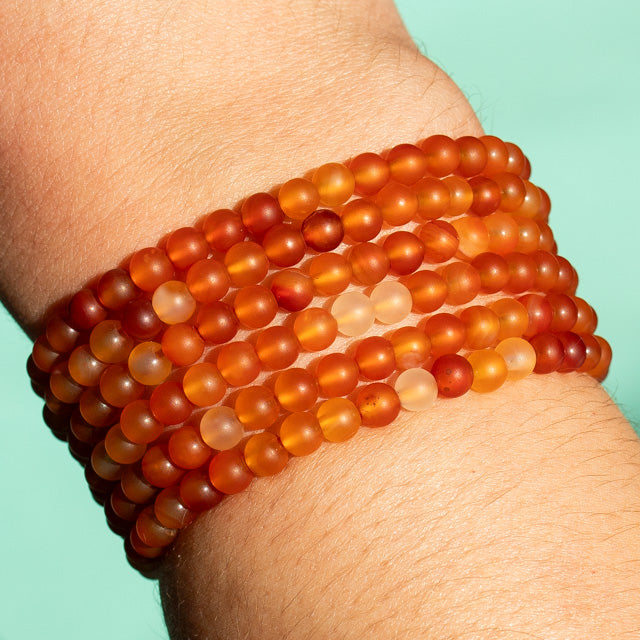 Frost Red Agate Gemstone Bracelet