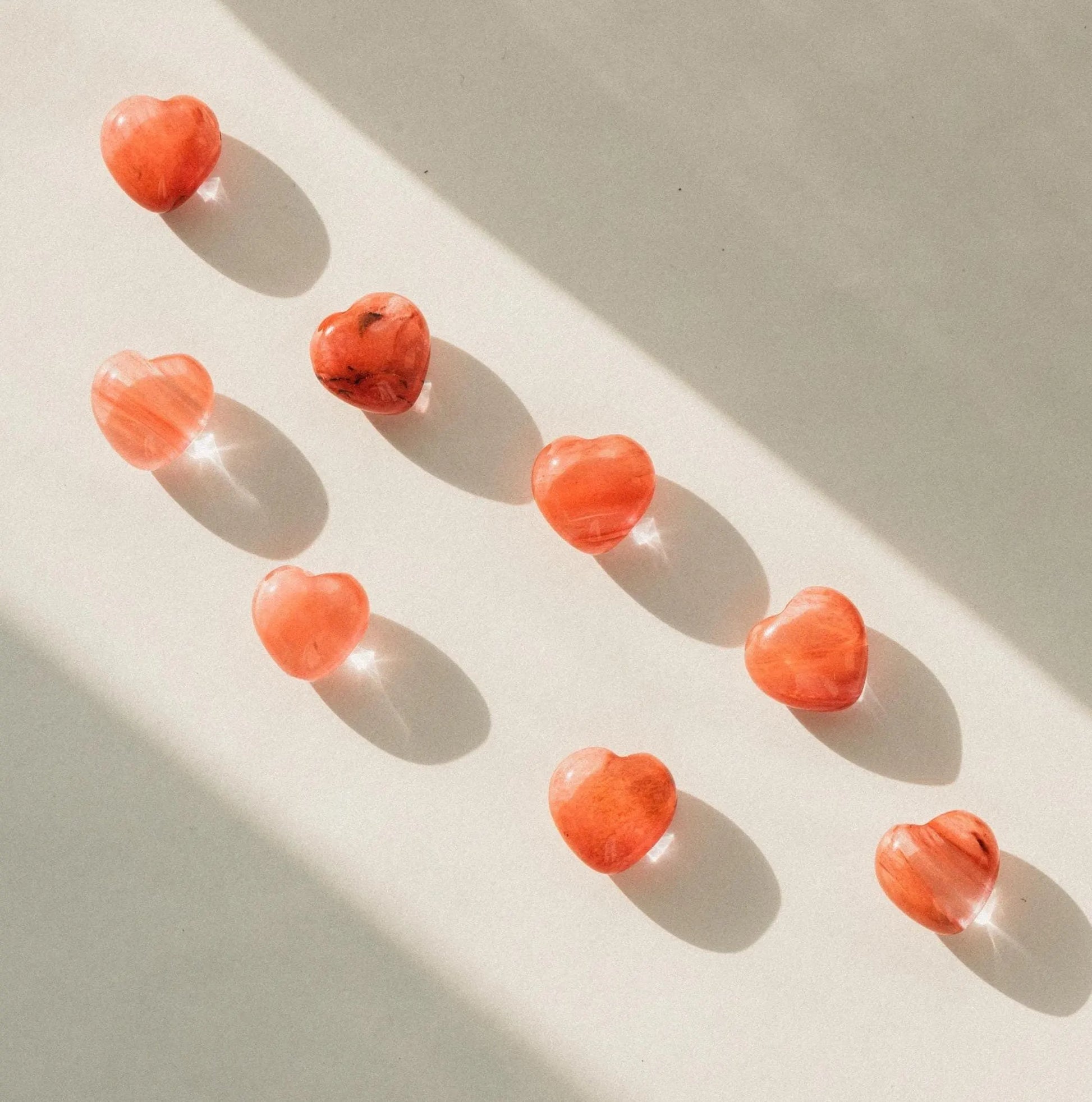 Mini Cherry Quartz Puffy Hearts