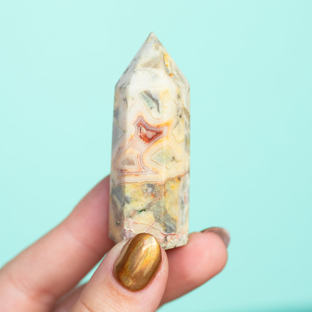 Mini Crazy Lace Agate Tower