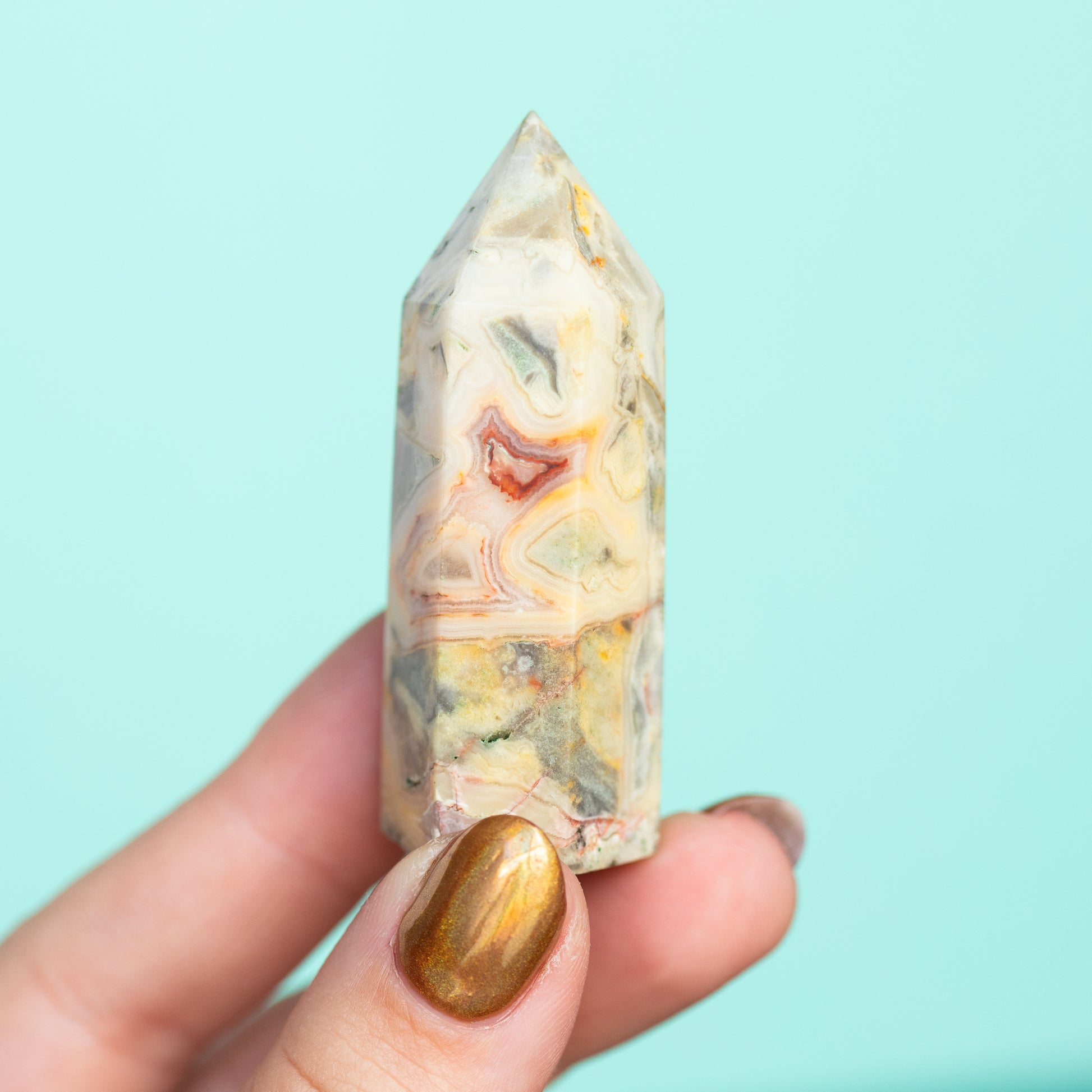 Mini Crazy Lace Agate Tower