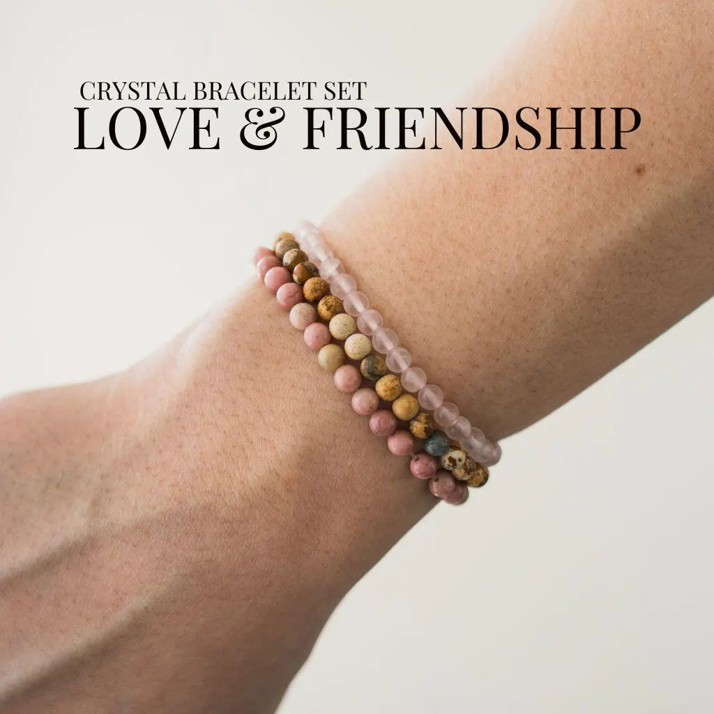 Love & Friendship Gemstone Bracelet Stack