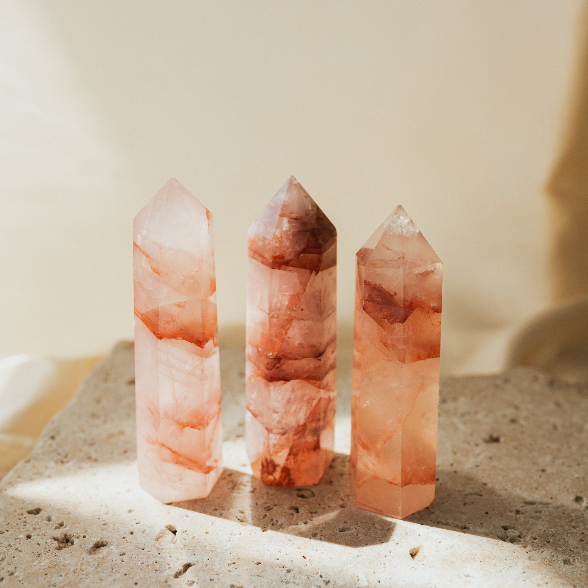 Natural Red Flower Quartz Tower