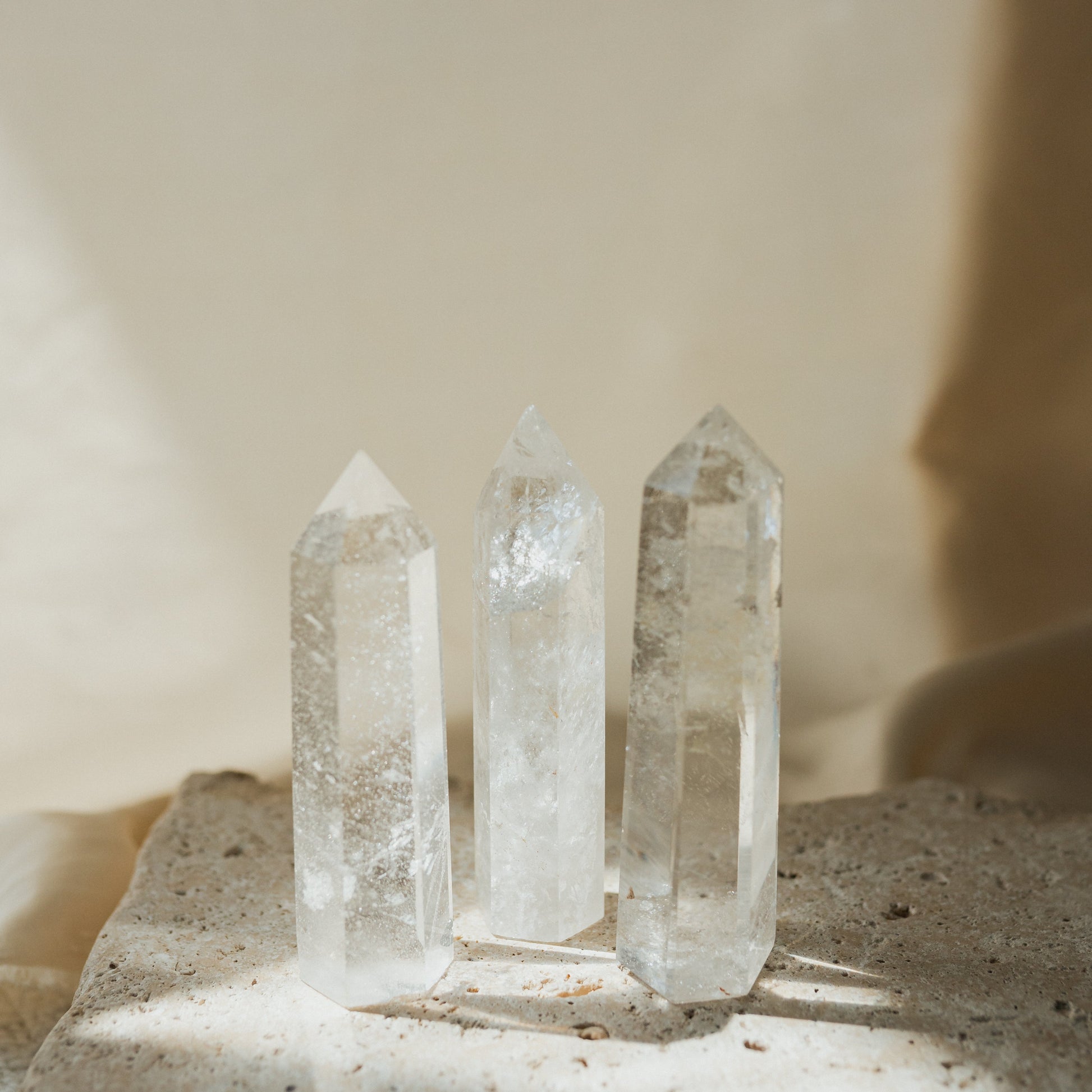 Natural Clear Quartz Crystal Tower