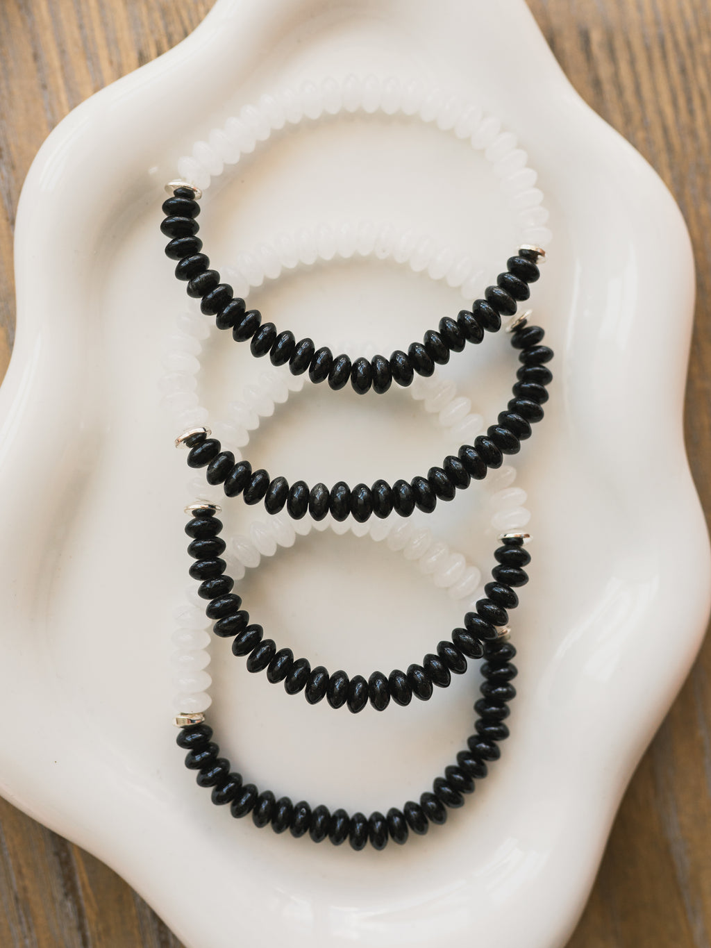 Black Jade and White Jade Gemstone Bracelet