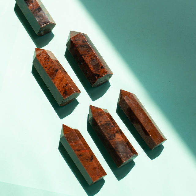 Natural Mahogany Obsidian Crystal Tower
