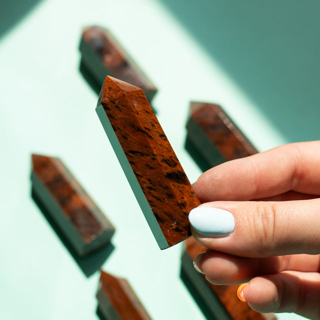 Natural Mahogany Obsidian Crystal Tower