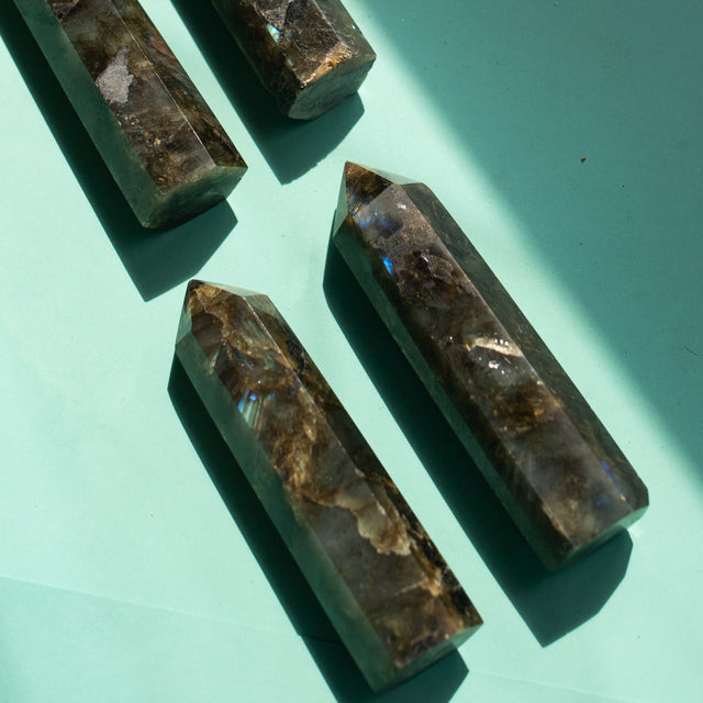 Natural Labradorite Crystal Tower