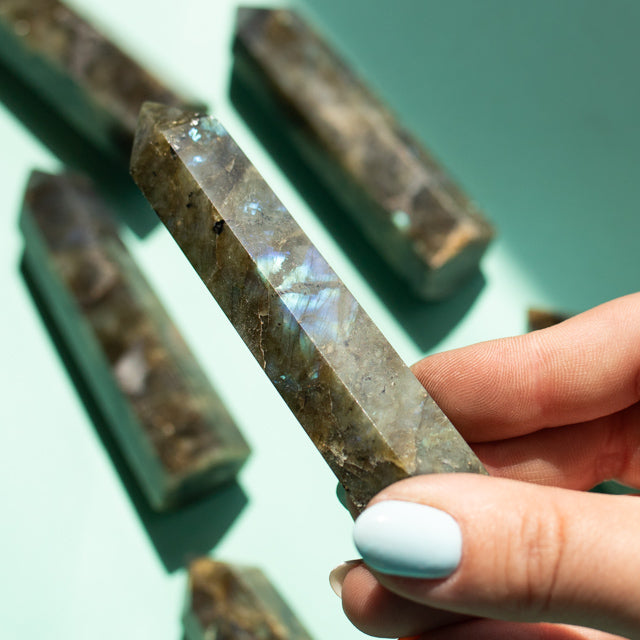 Natural Labradorite Crystal Tower