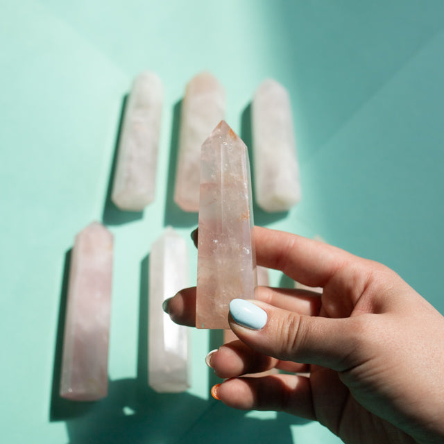 Natural Rose Quartz Tower