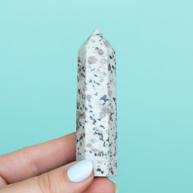 Natural Kiwi Jasper Crystal Tower