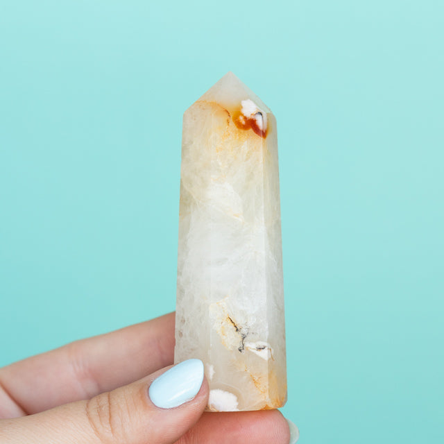 Natural Cherry Agate Crystal Tower